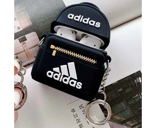 Силиконовый футляр Brand для наушников AirPods 1/2 + кольцо Adidas Bag Black
