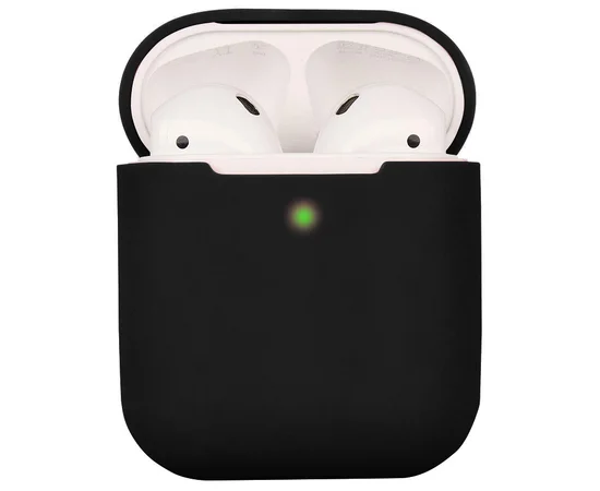 Силиконовый футляр для наушников AirPods 1/2 Черный / Black