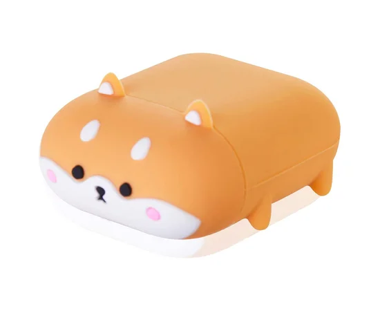 Силиконовый футляр Dogs для наушников AirPods 1/2 Corgi stands / Рыжий