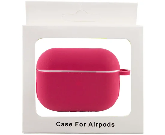 Силиконовый футляр New с карабином для наушников Airpods Pro Красный / Rose Red