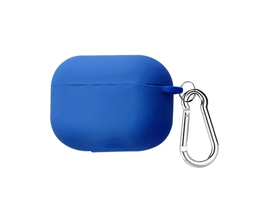 Силиконовый футляр с карабином для наушников AirPods Pro Синий / Royal blue