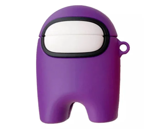 Силиконовый футляр Among Us для наушников AirPods 1/2 + кольцо Фиолетовый