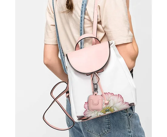 Кожаный футляр Leather bag для наушников AirPods Розовый