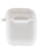 Силиконовый футляр New с карабином для наушников Airpods 1/2 Белый / White