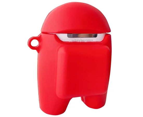 Силиконовый футляр Among Us для наушников AirPods 1/2 + кольцо Красный