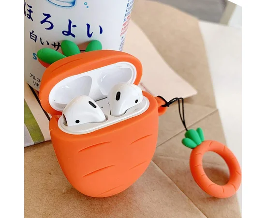 Силиконовый футляр Smile Fruits series для наушников AirPods Carrot