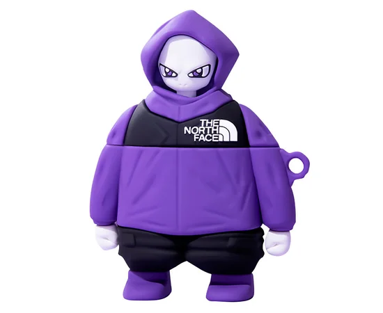 Силиконовый футляр The North Face для наушников AirPods 1/2 + карабин Фиолетовый