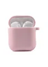 Силиконовый футляр с микрофиброй для наушников Airpods 1/2 Розовый / Pink Sand