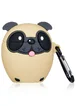 Силиконовый футляр Bulldog для наушников AirPods 1/2 + карабин Щенок бульдог/Коричневый