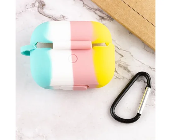 Силиконовый футляр Colorfull для наушников AirPods Pro Желтый / Бирюзовый