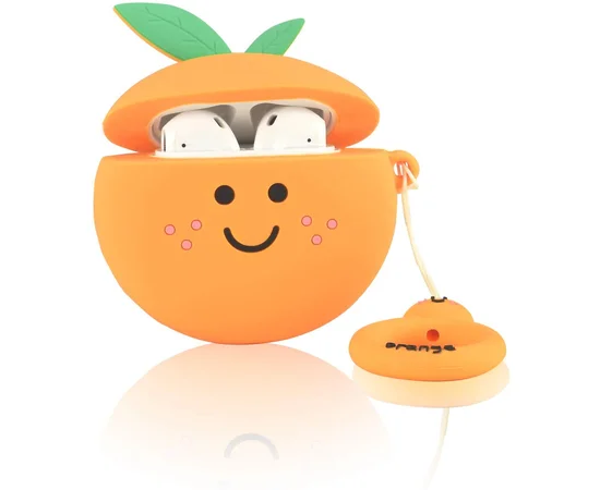 Силиконовый футляр Smile Fruits series для наушников AirPods orange