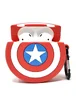 Силиконовый футляр Marvel & DC series для наушников AirPods 1/2 + карабин Капитан Америка / Красный
