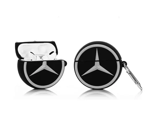 Силиконовый футляр Brand для наушников AirPods Pro + карабин Mercedes