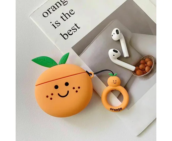 Силиконовый футляр Smile Fruits series для наушников AirPods orange