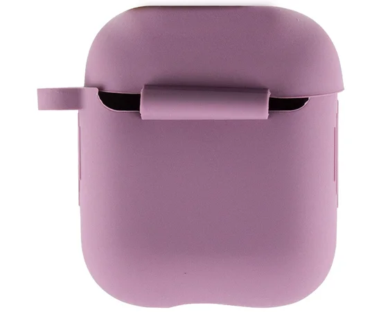 Силиконовый футляр New с карабином для наушников Airpods 1/2 Лиловый / Lilac Pride