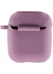 Силиконовый футляр New с карабином для наушников Airpods 1/2 Лиловый / Lilac Pride