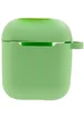 Силиконовый футляр New с карабином для наушников Airpods 1/2 Мятный / Mint