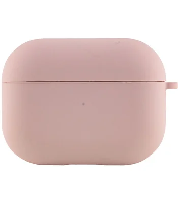 Силіконовий футляр з мікрофіброю для навушників Airpods Pro Рожевий / Pink Sand
