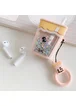 Силиконовый футляр Cocktail series with Sparcles & Water для наушников AirPods 1/2 + кольцо Бежевый