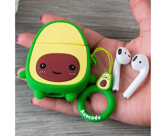 Силиконовый футляр Smile Fruits series для наушников AirPods Avocado kid