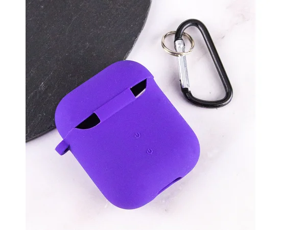 Силіконовий футляр з мікрофіброю для навушників Airpods 1/2 Фіолетовий / Ultra Violet