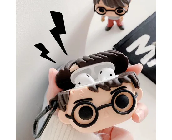 Силиконовый футляр Harry Potter для наушников AirPods 1/2 + карабин Гарри Поттер