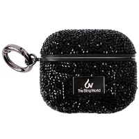 TPU чехол Bling World Rock Diamond для наушников AirPods 1/2 Черный