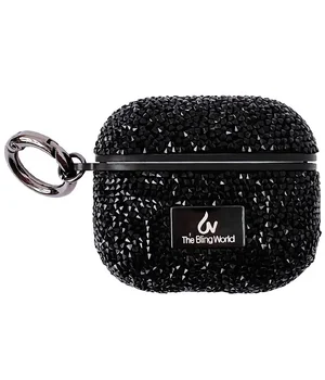 TPU чехол Bling World Rock Diamond для наушников AirPods 1/2 Черный