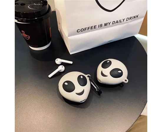 Силиконовый футляр UFO для наушников AirPods 1/2 + карабин Инопланетянин/Зеленый