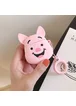 Силиконовый футляр Disney series для наушников AirPods + кольцо Пятачок / Розовый