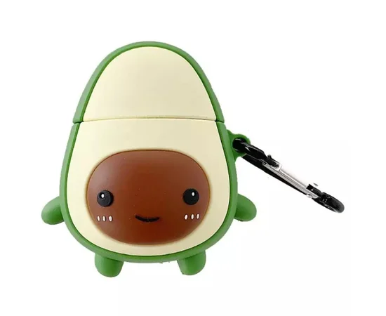Силиконовый футляр Smile Fruits series для наушников AirPods 1/2 + карабин Avocado kid