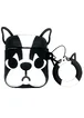 Силиконовый футляр Bulldog для наушников AirPods 1/2 + кольцо Французский бульдог/Черно-белый