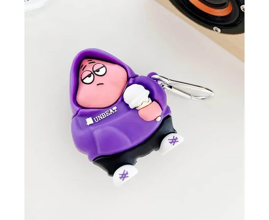Силиконовый футляр Cartoons&Heroes для наушников AirPods 1/2 + карабин Patrick