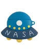 Силиконовый футляр Nasa для наушников AirPods + карабин НЛО / Синий