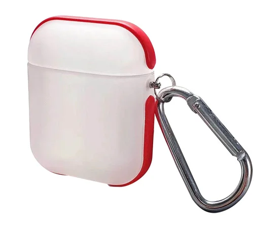 TPU футляр Matte Type для наушников AirPods 1/2 Красный / Белый