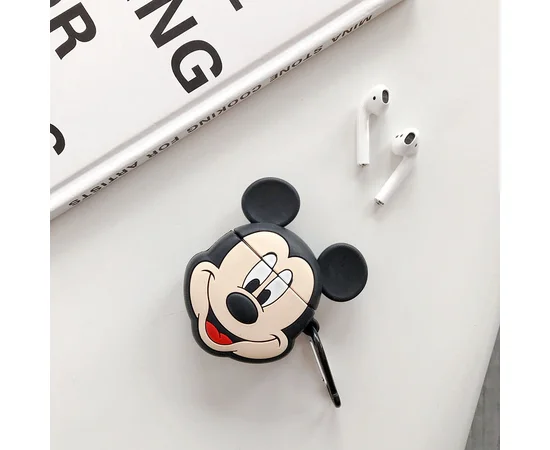 Силиконовый футляр Disney series для наушников AirPods + карабин Микки Маус