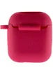 Силиконовый футляр New с карабином для наушников Airpods 1/2 Красный / Rose Red