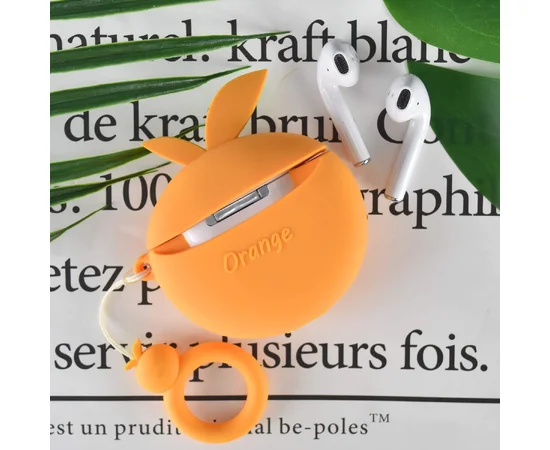 Силиконовый футляр Smile Fruits series для наушников AirPods orange