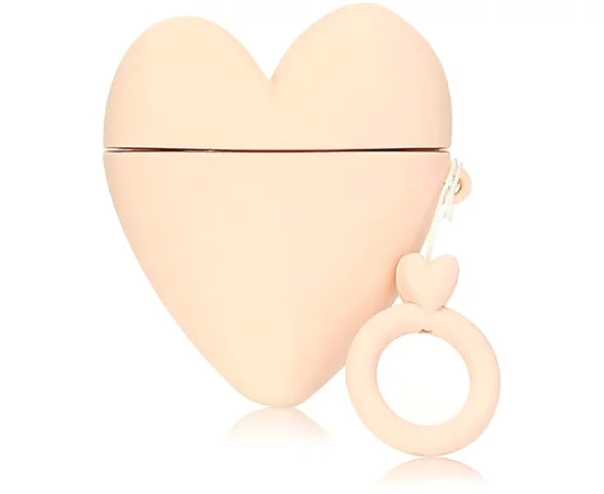Силиконовый футляр Lucky Heart series для наушников AirPods2 + кольцо Розовый