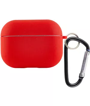 Силиконовый футляр с микрофиброй для наушников Airpods Pro Красный / Red