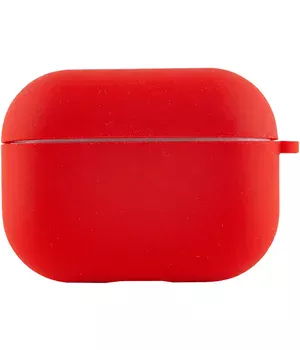 Силиконовый футляр с микрофиброй для наушников Airpods Pro Красный / Red
