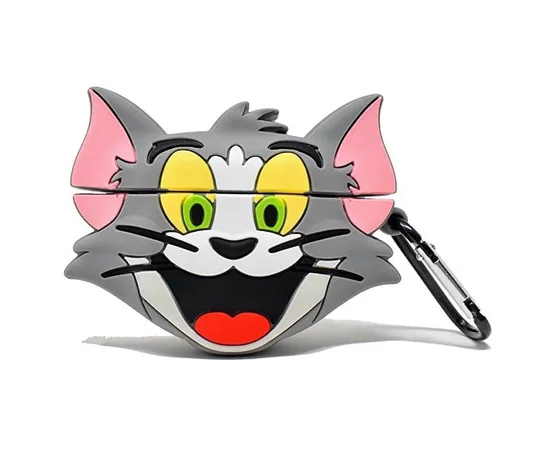 Силіконовий футляр Tom & Jerry series для навушників AirPods 3 + карабін Том/Сірий