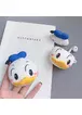 Силиконовый футляр Disney series для наушников AirPods 1/2 + карабин Дональд Дак/Бело-голубой