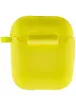 Силиконовый футляр New с карабином для наушников Airpods 1/2 Желтый / Bright Yellow