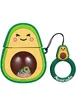 Силиконовый футляр Fruits series with Sparcles & Water для наушников AirPods + кольцо Avocado / Зеленый