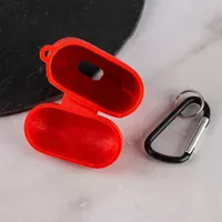 Силиконовый футляр с микрофиброй для наушников Airpods 1/2 Красный / Red