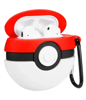 Силиконовый футляр Cartoons&Heroes для наушников AirPods 1/2 + карабин Покебол