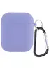 Силіконовий футляр з мікрофіброю для навушників Airpods 1/2 Сірий / Lavender Gray