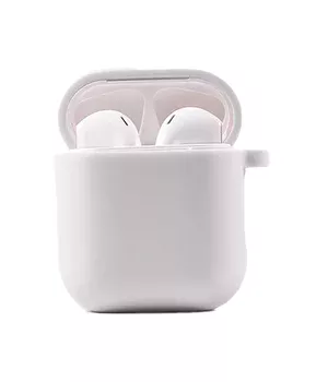 Силіконовий футляр з мікрофіброю для навушників Airpods 1/2 Білий / White