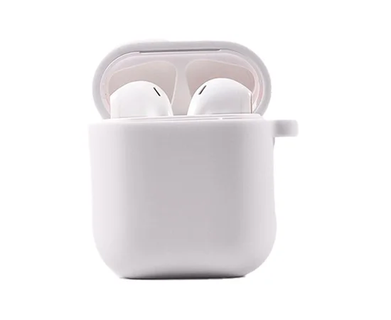 Силіконовий футляр з мікрофіброю для навушників Airpods 1/2 Білий / White